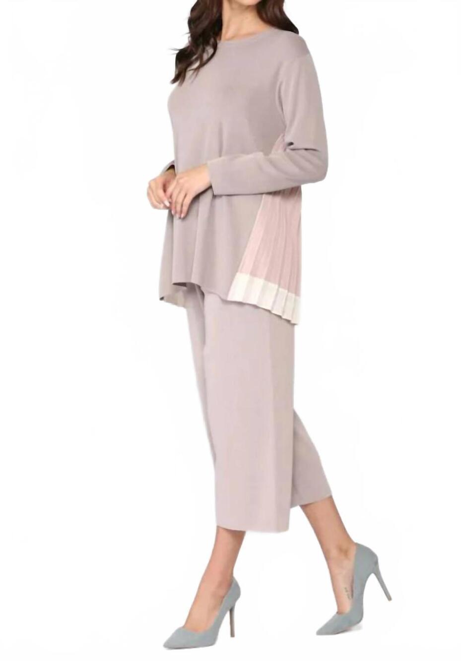 NEW JOH summa ribbed knit sweater in mauve - Picture 3 of 3